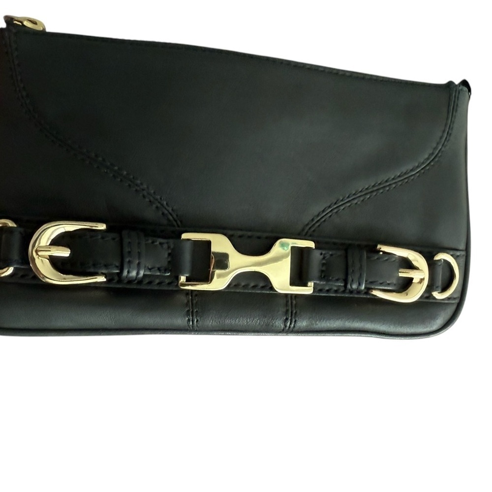 Ann Taylor Black Leather Elegant Wristlet Clutch Bag - Picture 4 of 9